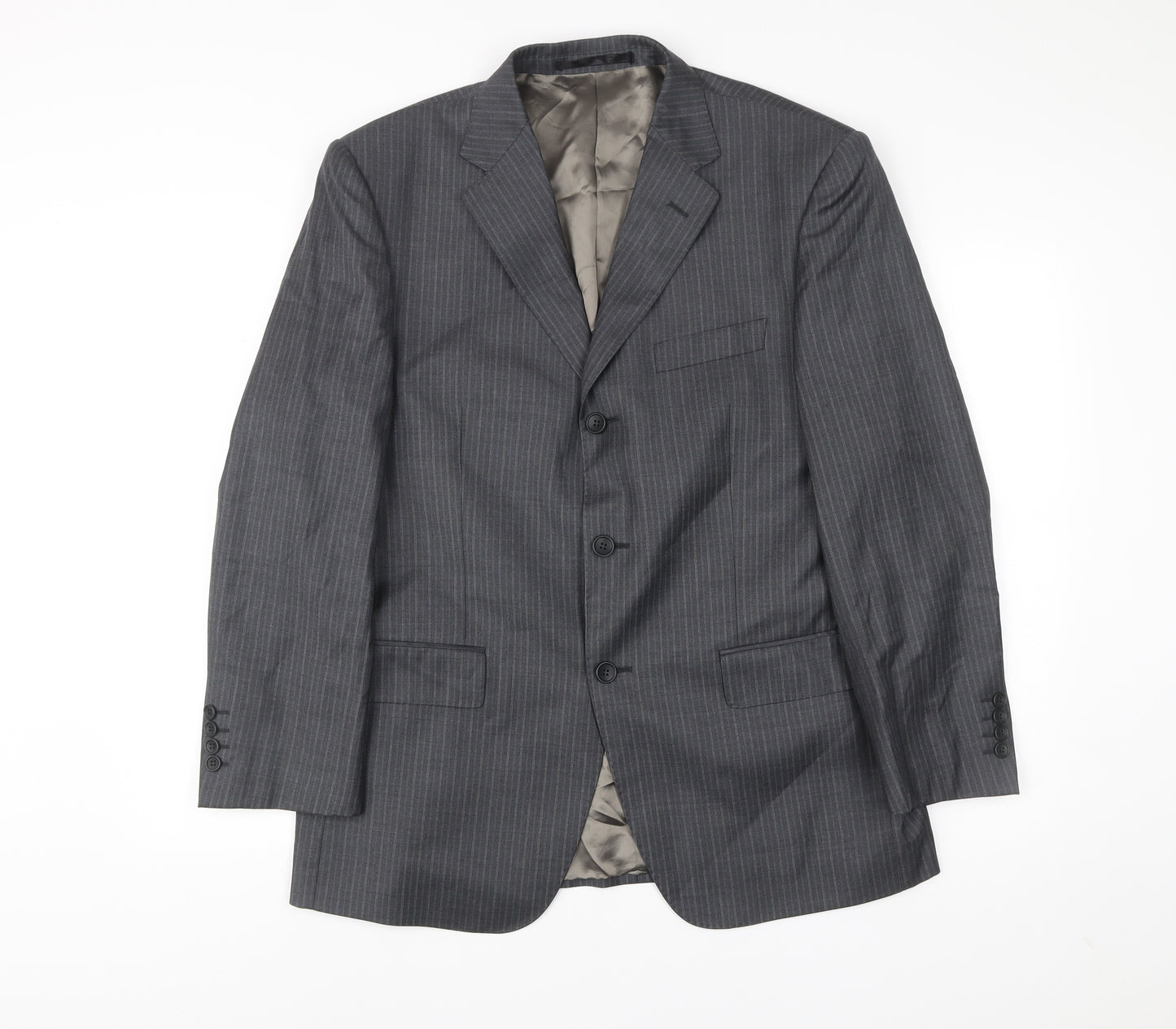 Marks and Spencer Men’s Grey Wool Pinstripe Suit Jacket 40S