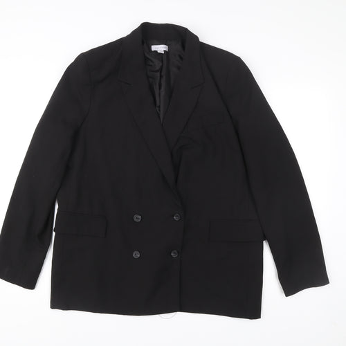 Topshop Women’s Black Double Breasted Blazer Jacket UK 12 Workwear