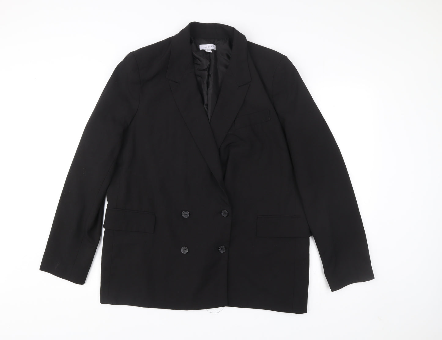 Topshop Women’s Black Double Breasted Blazer Jacket UK 12 Workwear