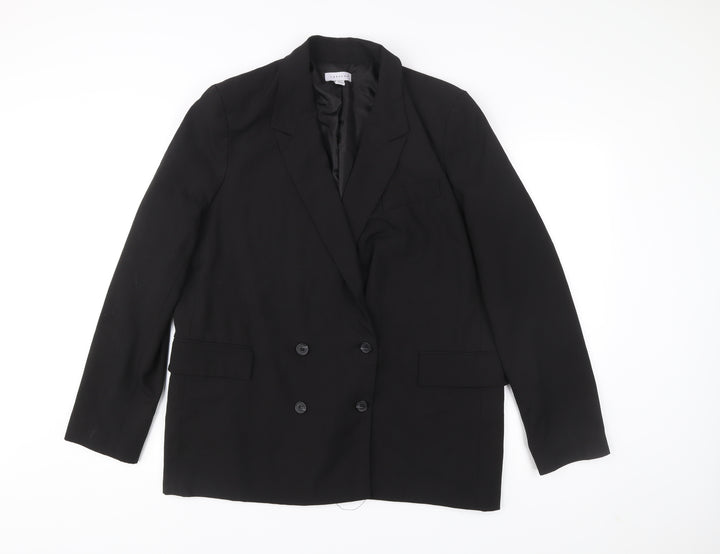 Topshop Women’s Black Double Breasted Blazer Jacket UK 12 Workwear