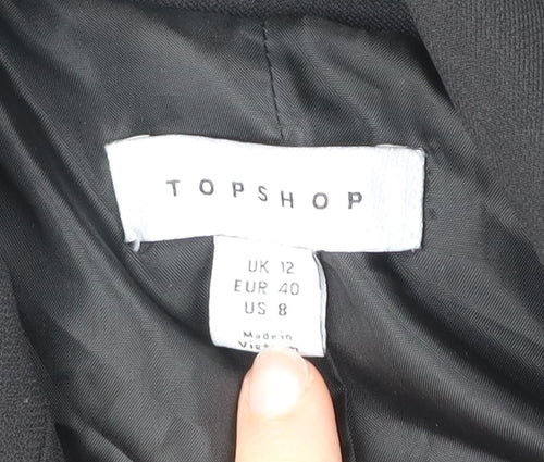 Topshop Women’s Black Double Breasted Blazer Jacket UK 12 Workwear