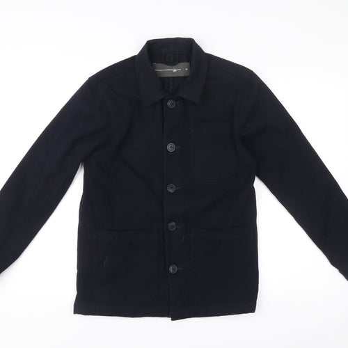 French Connection Men’s Black 36 Basic Jacket Button Up Workwear Style