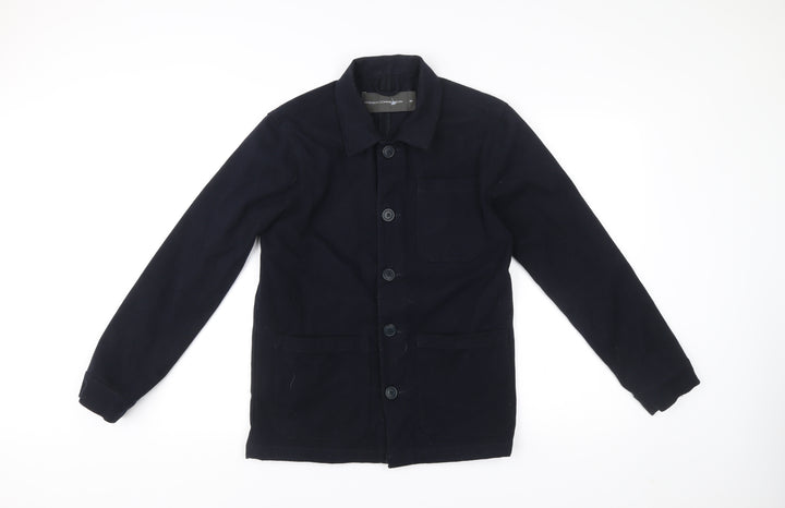 French Connection Men’s Black 36 Basic Jacket Button Up Workwear Style