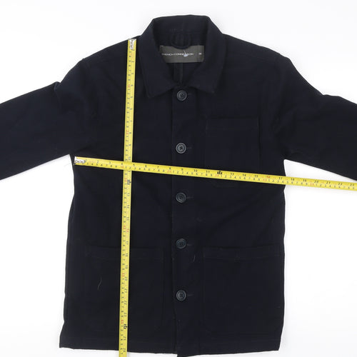 French Connection Men’s Black 36 Basic Jacket Button Up Workwear Style