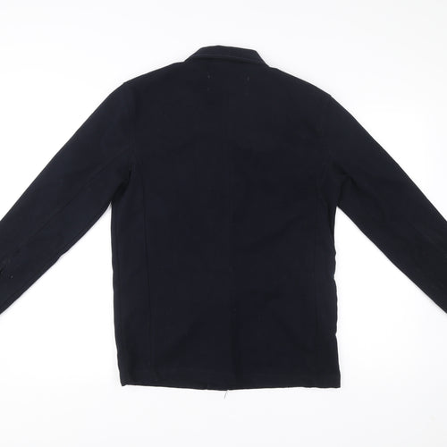 French Connection Men’s Black 36 Basic Jacket Button Up Workwear Style