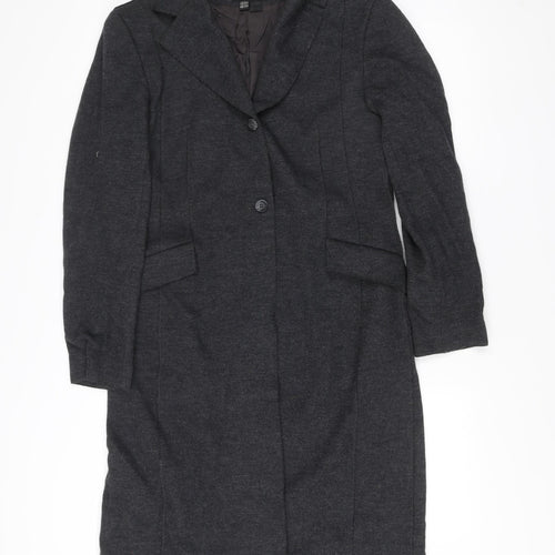Zara Grey Long Overcoat Unisex Adults Size 38 Buttoned
