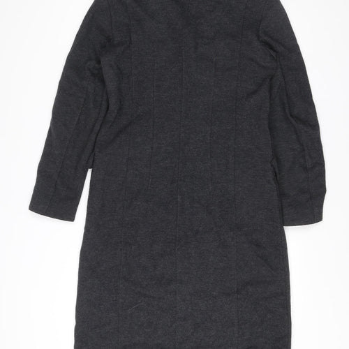 Zara Grey Long Overcoat Unisex Adults Size 38 Buttoned