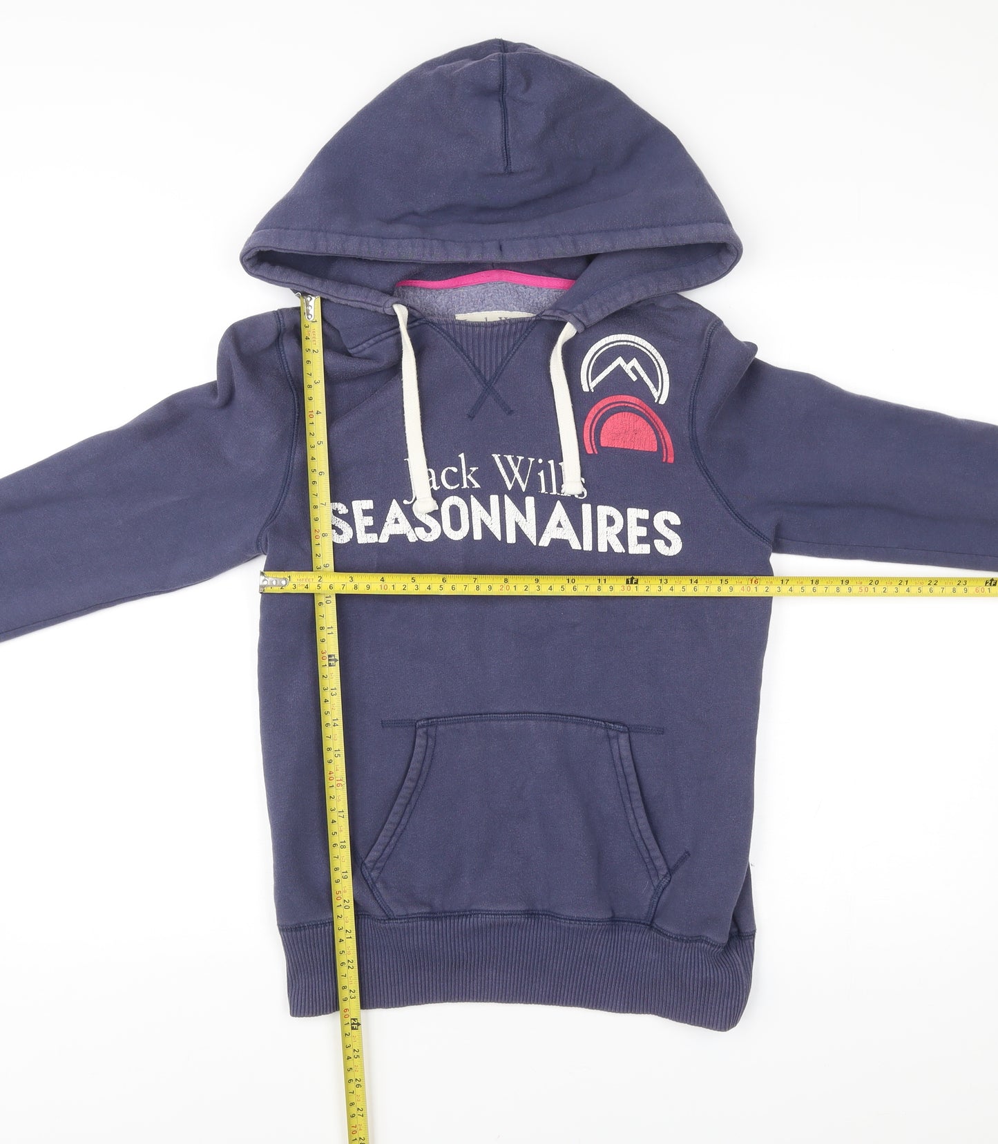 Jack Wills Womens Blue Pullover Hoodie Size 10 Graphic Logo