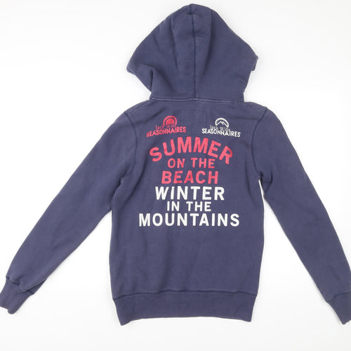 Jack Wills Womens Blue Pullover Hoodie Size 10 Graphic Logo