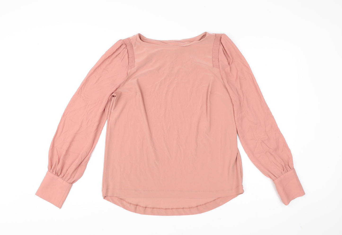 Next Womens Pink Long Sleeve Blouse Size 12 Polyester Blend