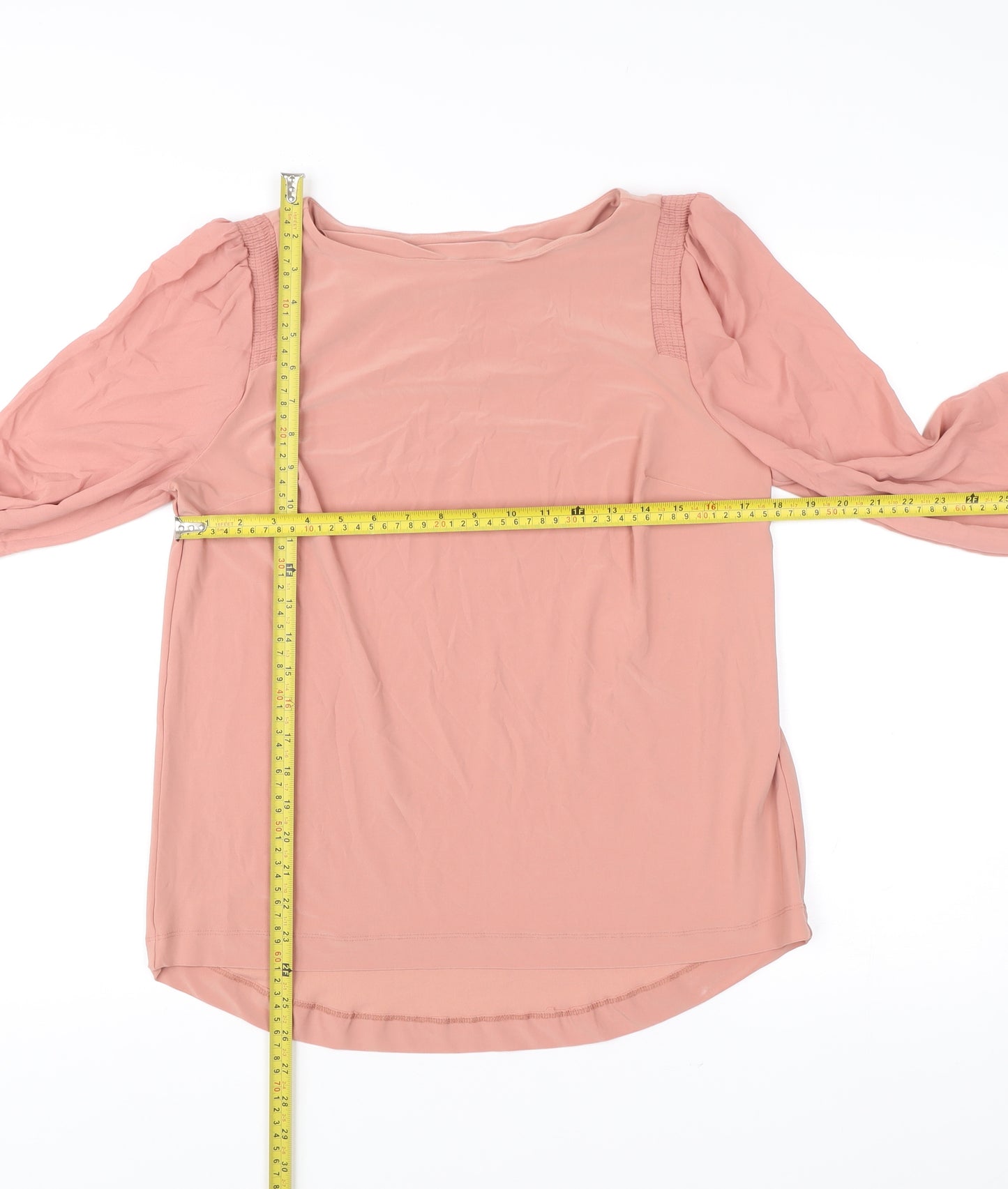 Next Womens Pink Long Sleeve Blouse Size 12 Polyester Blend