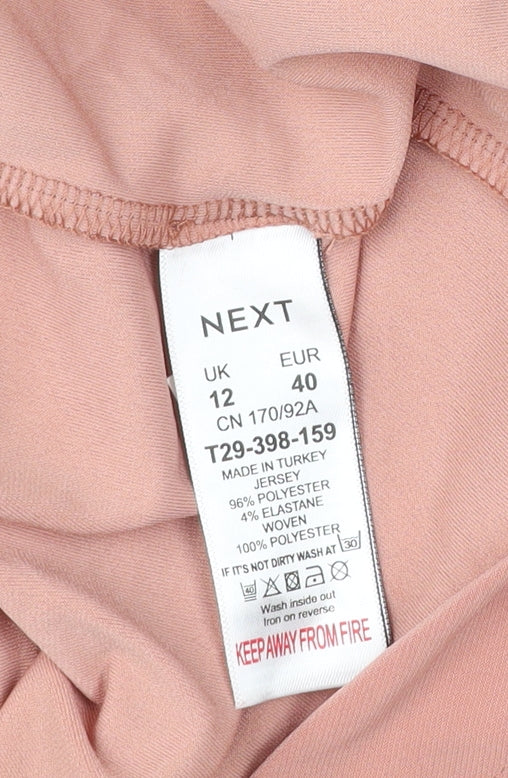 Next Womens Pink Long Sleeve Blouse Size 12 Polyester Blend