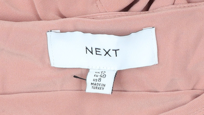 Next Womens Pink Long Sleeve Blouse Size 12 Polyester Blend