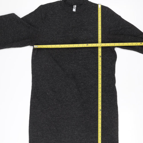 JDY Women’s Black Knit Jumper Dress Size L Long Sleeve Mock Neck