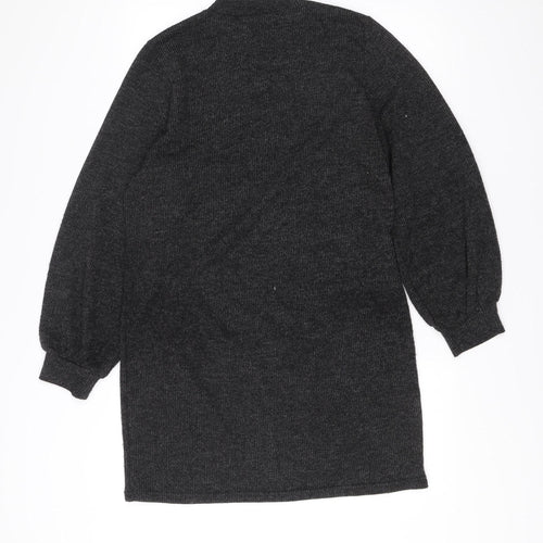 JDY Women’s Black Knit Jumper Dress Size L Long Sleeve Mock Neck