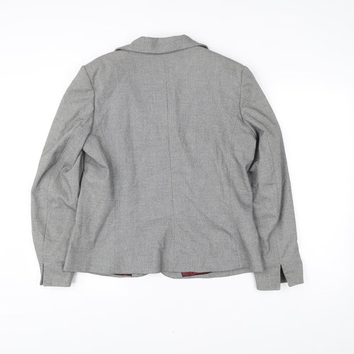 Papaya Women’s Grey Herringbone Blazer Size 16 Tailored Jacket