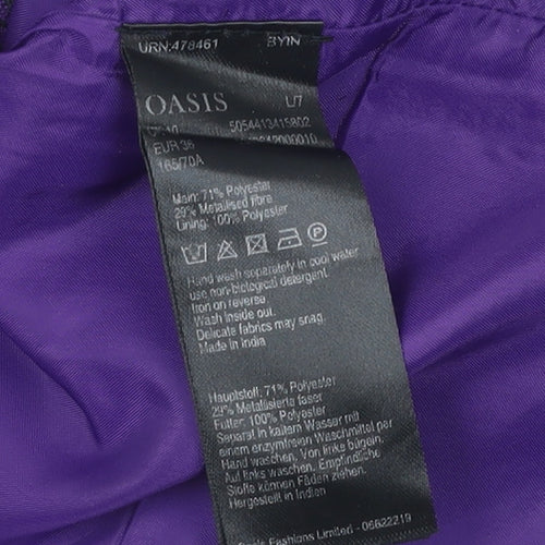Oasis Women’s Purple Gold Geometric Pencil Skirt Size 10