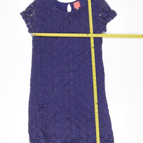 Joules Womens Blue Crochet Lace Shift Dress Size 12