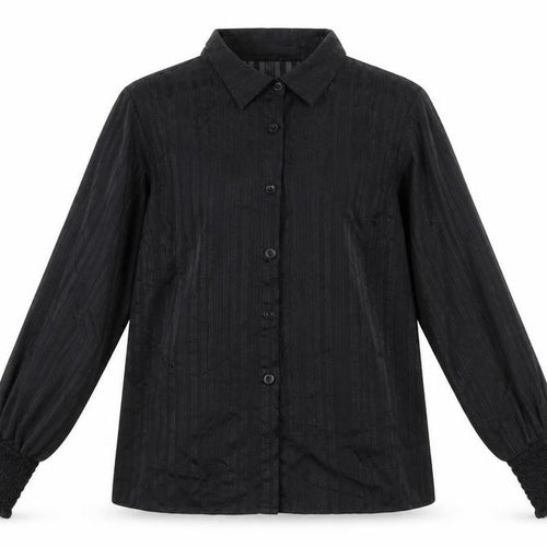 Boohoo Womens Black Button-Up Shirt Size 10 Long Sleeve Casual