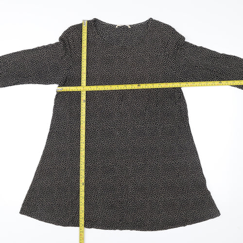 Tu Women Black Polka Dot A-Line Knee Length Dress Size 14