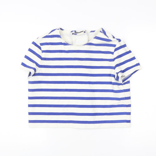 Zara Women’s Blue White Striped Nautical T-Shirt Size L
