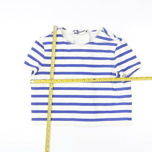 Zara Women’s Blue White Striped Nautical T-Shirt Size L