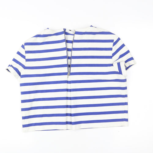 Zara Women’s Blue White Striped Nautical T-Shirt Size L