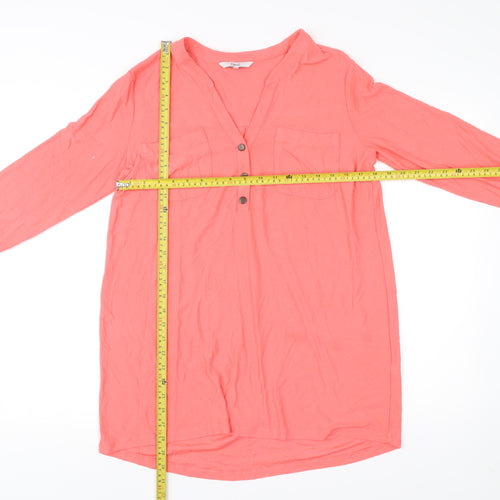 Next Women Pink Long Sleeve Tunic Blouse Size 14 Viscose