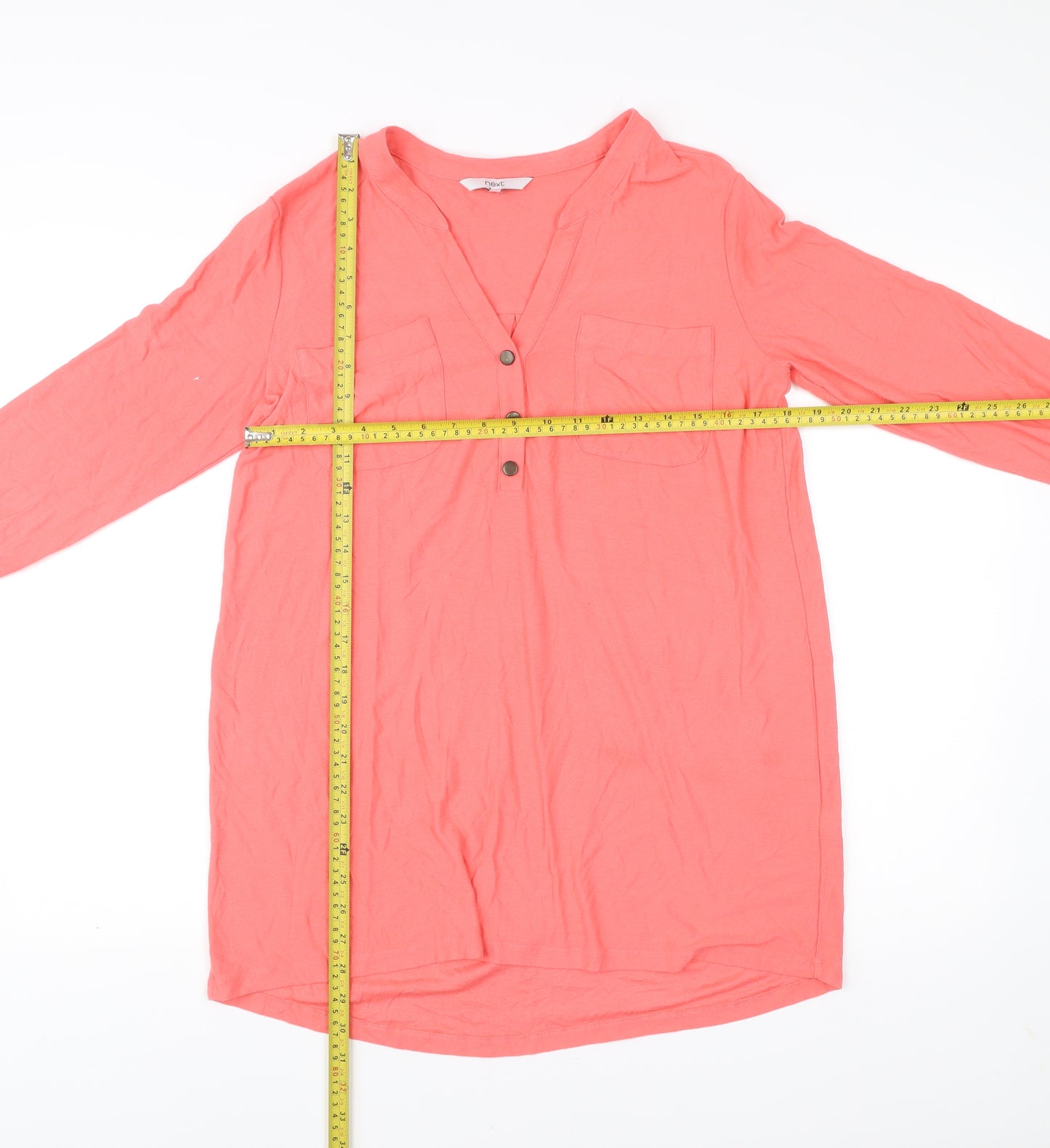 Next Women Pink Long Sleeve Tunic Blouse Size 14 Viscose