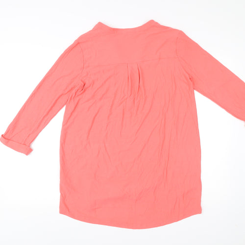 Next Women Pink Long Sleeve Tunic Blouse Size 14 Viscose