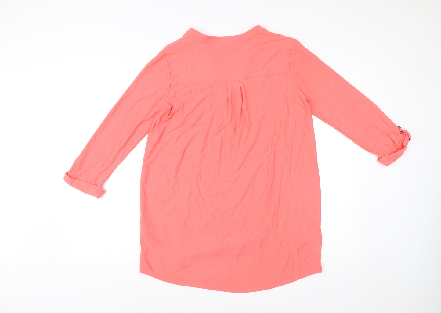 Next Women Pink Long Sleeve Tunic Blouse Size 14 Viscose