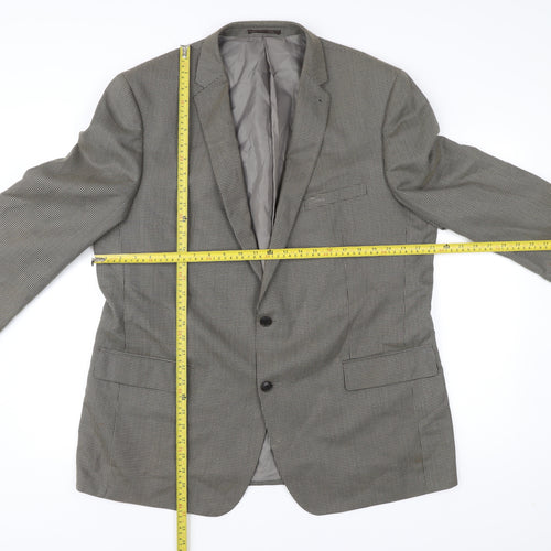 Taylor & Wright Men's Grey 46R Regular Fit Checked Blazer Jacket