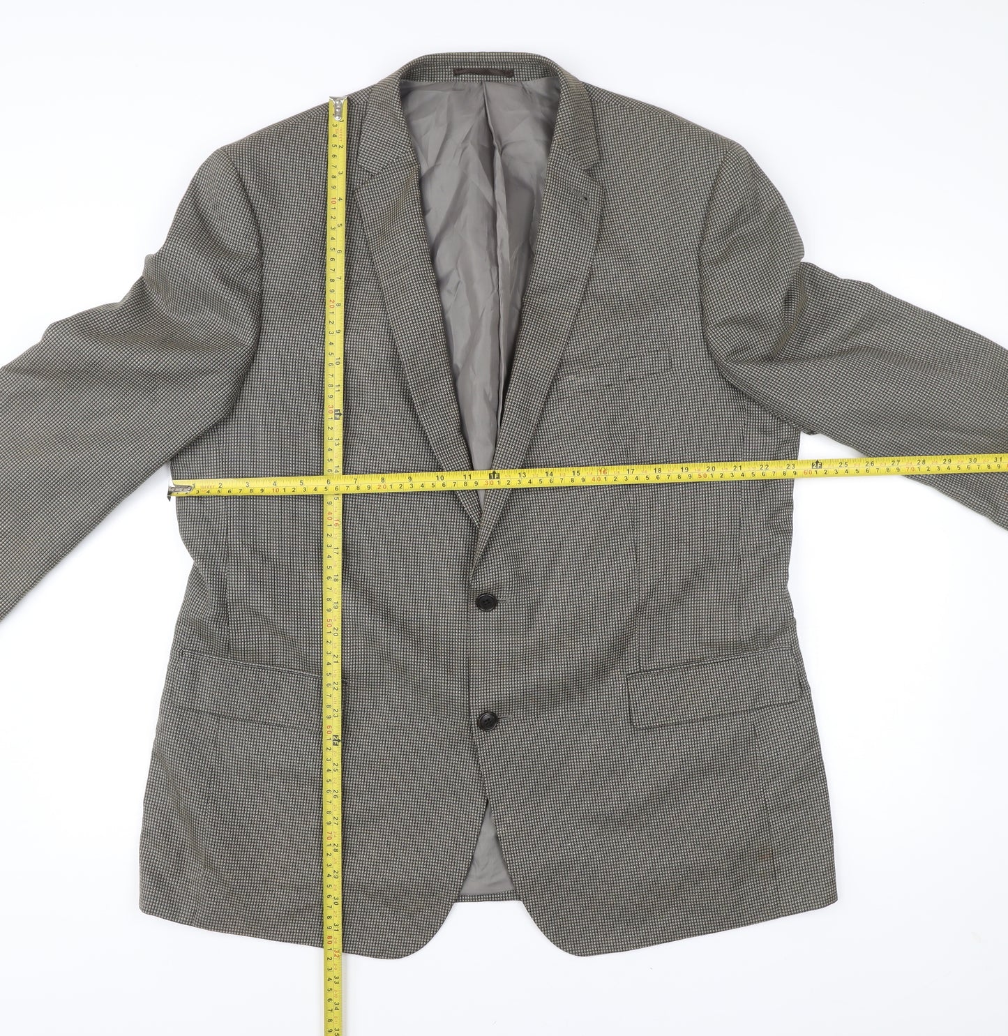 Taylor & Wright Men's Grey 46R Regular Fit Checked Blazer Jacket