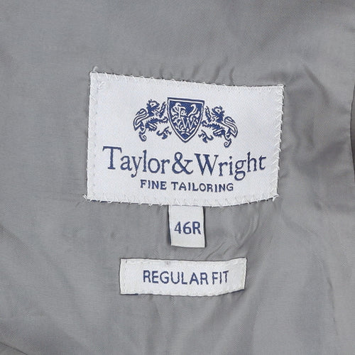 Taylor & Wright Men's Grey 46R Regular Fit Checked Blazer Jacket
