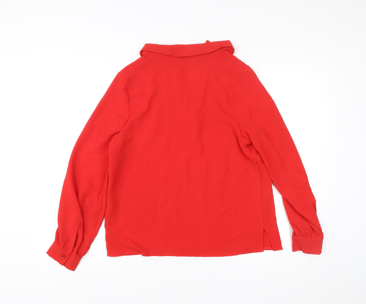 Very Womens Red Long Sleeve Tunic Blouse Size 12 Polyester