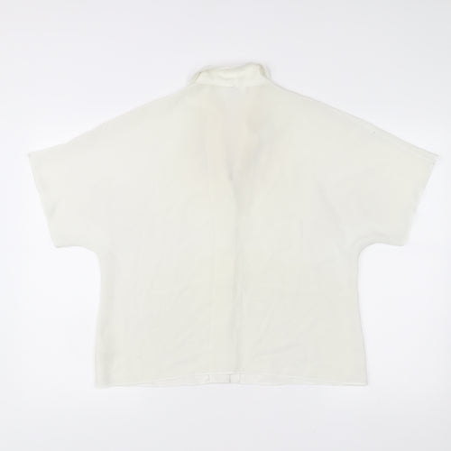 Jamie Oliver Womens Ivory Embroidered Collar Button-Up Blouse Size 14