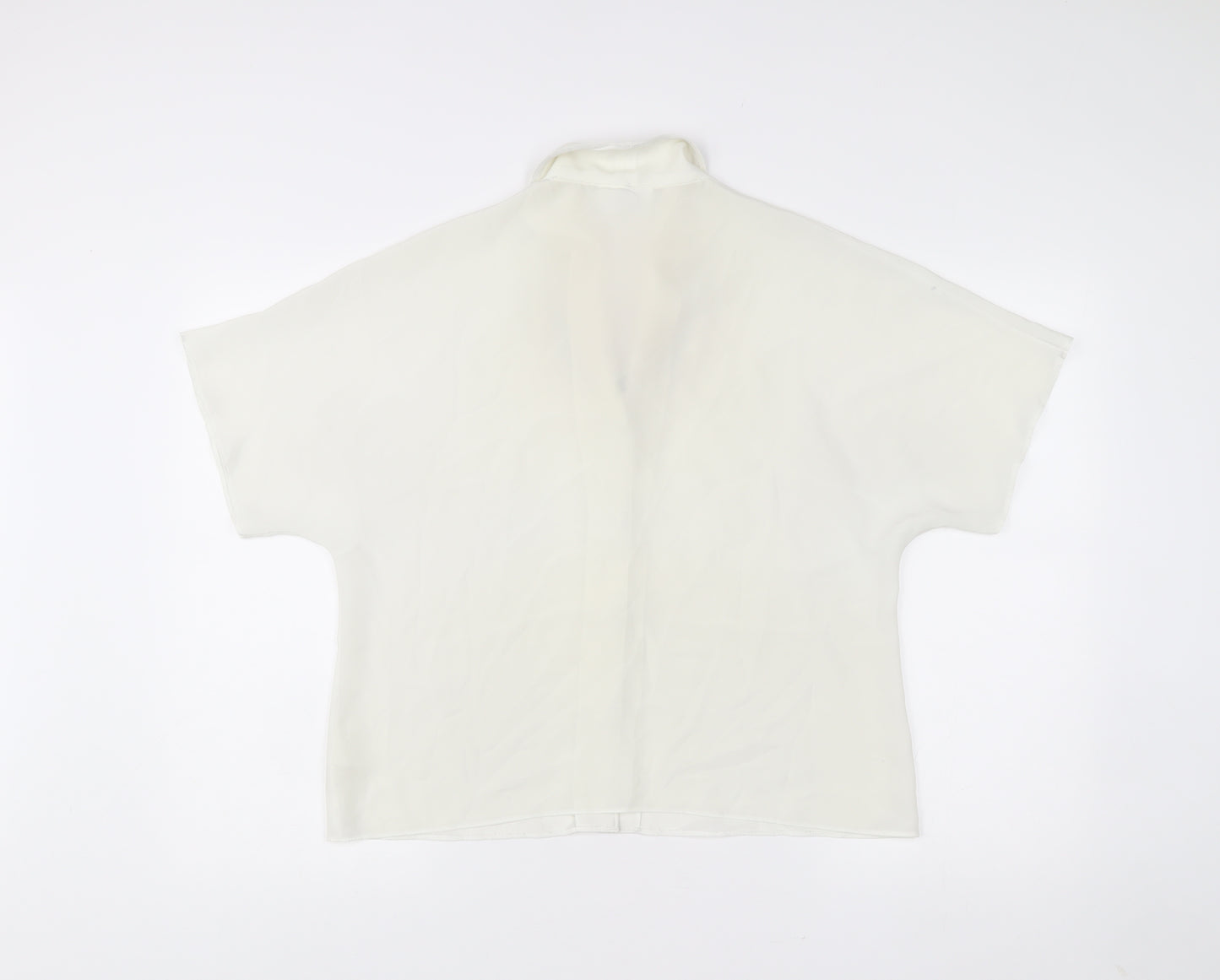 Jamie Oliver Womens Ivory Embroidered Collar Button-Up Blouse Size 14