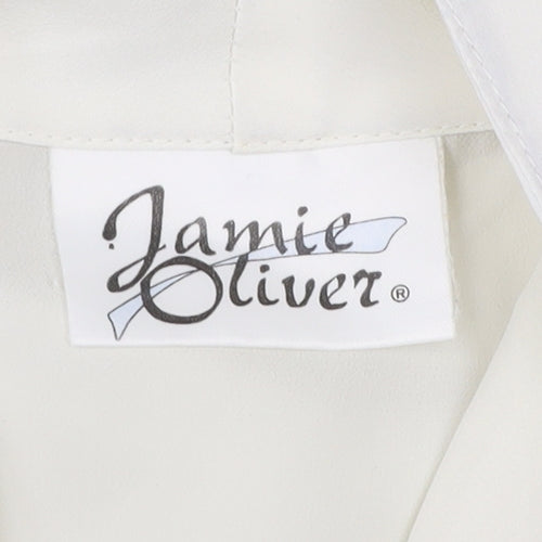 Jamie Oliver Womens Ivory Embroidered Collar Button-Up Blouse Size 14
