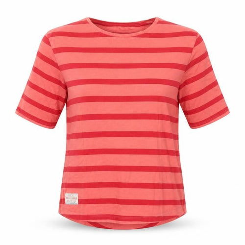 Brakeburn Women’s Red Striped Cotton 3/4 Sleeve Boat Neck T-Shirt Size 10