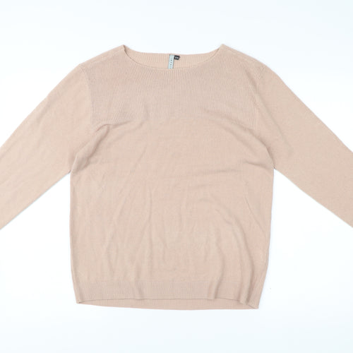 Intuition Womens Beige Jumper Size 12 Crew Neck Long Sleeve Knit