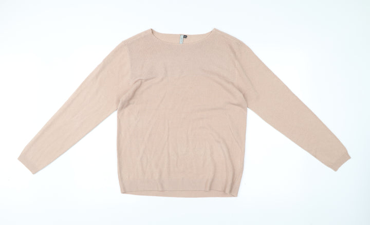 Intuition Womens Beige Jumper Size 12 Crew Neck Long Sleeve Knit