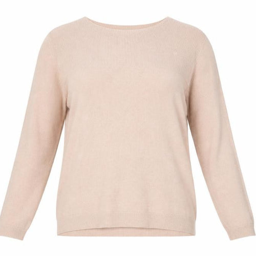 Intuition Womens Beige Jumper Size 12 Crew Neck Long Sleeve Knit