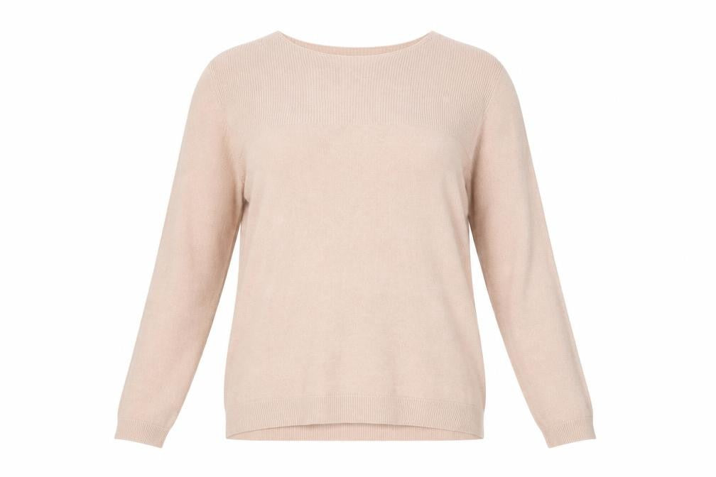 Intuition Womens Beige Jumper Size 12 Crew Neck Long Sleeve Knit