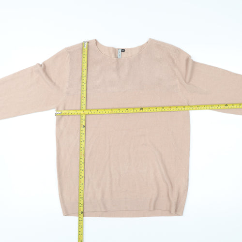 Intuition Womens Beige Jumper Size 12 Crew Neck Long Sleeve Knit