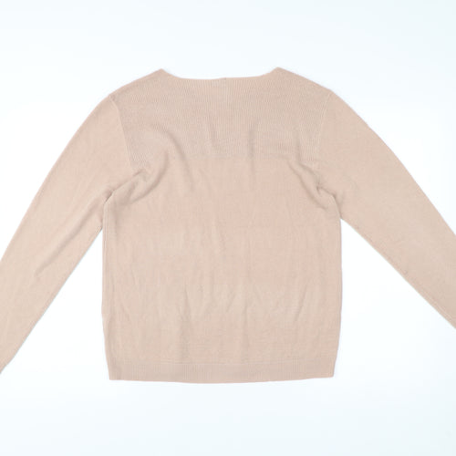Intuition Womens Beige Jumper Size 12 Crew Neck Long Sleeve Knit