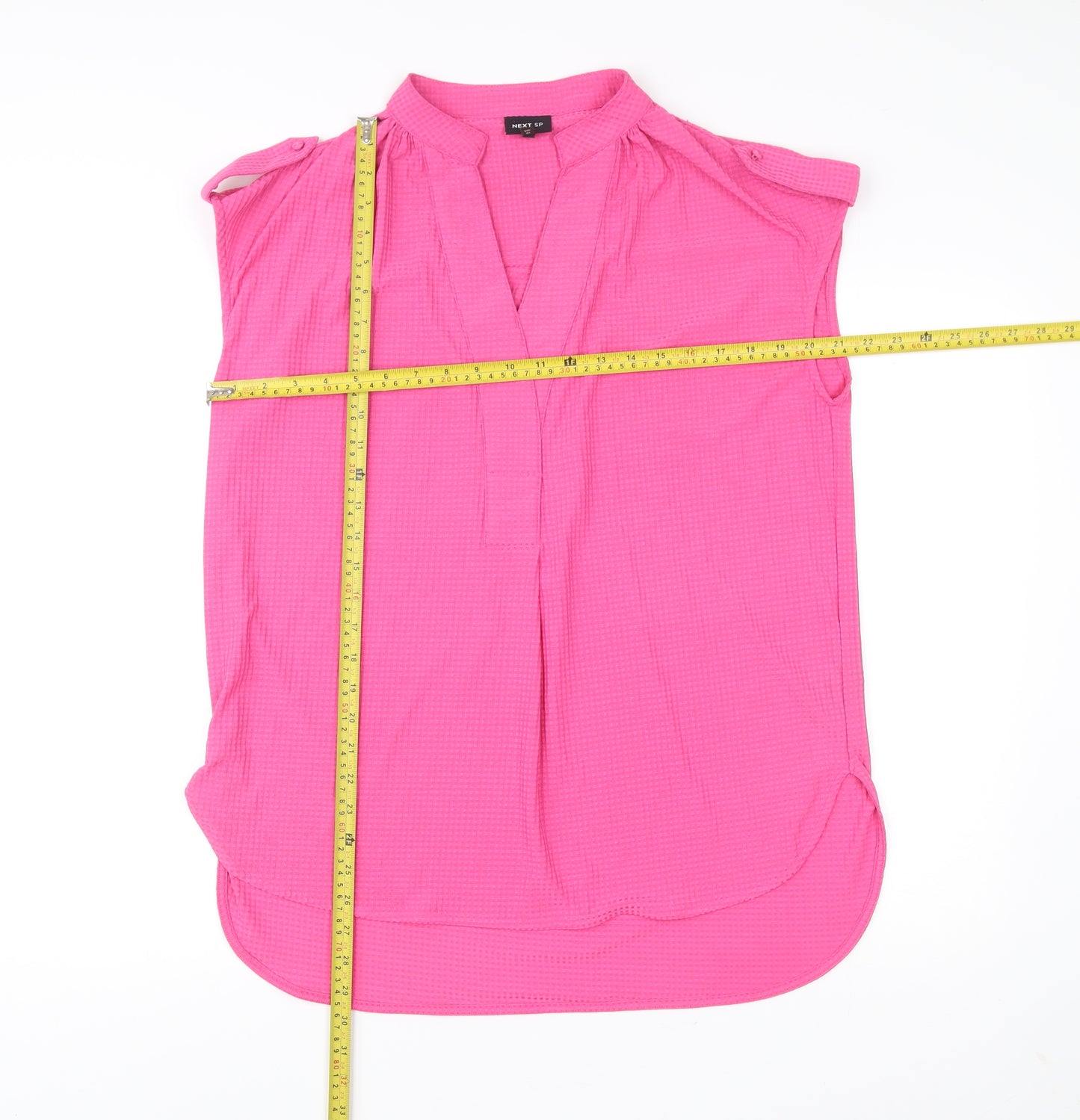 Next Women’s Pink Size 16 Sleeveless Tunic Blouse V-Neck