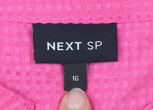 Next Women’s Pink Size 16 Sleeveless Tunic Blouse V-Neck