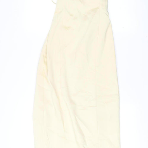 Zara Women’s Ivory Strapless Bodycon Midi Dress Size 10