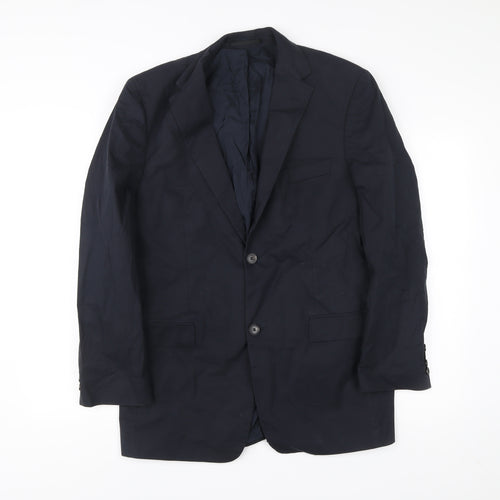 Hugo Boss Men's Blue 40 Blazer Jacket Regular Fit Cotton