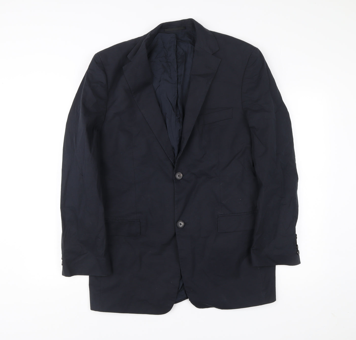 Hugo Boss Men's Blue 40 Blazer Jacket Regular Fit Cotton